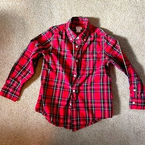 J crew - crew cuts holiday plaid button down size 6-7